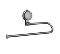 Vilgftyiet Porte-serviettes en papier à ventouse en acier inoxydable gris pour cuisine, salle de bain, support mural portable pour camping-car, bateau, cabine, facile à installer (1 pièce)