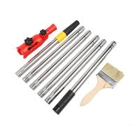 Vilgftyiet Rouleau de peinture télescopique de 1,7 m, support multi-angle et pinceau pour murs hauts, plafonds, gouttières, tiges réglables, outil de décoration d'intérieur, rouge