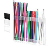 Vilgftyiet Support de paille en acrylique et organisateur de couverts avec plusieurs grilles pour comptoir de cuisine, bar, café, étagère de rangement transparente pour pailles jetables, cuillères