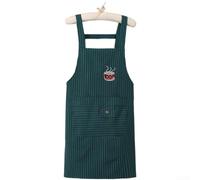 Vilgftyiet Tablier de cuisine sans manches en coton avec finition résistante aux taches | Design moderne brodé pour la cuisine à la maison et la préparation des repas quotidiens (vert)