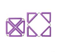 Vilgftyiet Tapis d'isolation en silicone, résistant à la chaleur, antidérapant, design creux épais pour plats chauds, facile à nettoyer, économise de l'espace, 16 x 16 cm (violet)