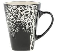 Villa Collection - Hela Mug Dia 35 afé & Thés - Resistant & Design - Tasse en Grès 9 x 11 cm - Motif Bois - anniversaire, fête des mères, fête des pères, noel - Noir