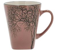 Villa Collection - Hela Mug Dia 35 cl - Café & Thés - Resistant & Design - Tasse en Grès 9 x 11 cm - Motif Bois - anniversaire, fête des mères, fête des pères, noel - Rose foncé