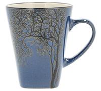 Villa Collection - Hela Mug Dia 35 cl - Tasse en Grès 9 x 11 cm - Café & Thés - Resistant & Design - Motif Bois - anniversaire, fête des mères, fête des pères, noel - Bleu foncé