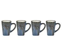 Villa Collection Hela Set de 4 tasses à espresso, petites tasses/godets à café pour espresso, avec anse, en faïence/céramique, diam. 5,5 cm, hauteur 8 cm, 10 leu foncé