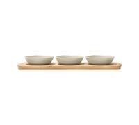 Villa Collection Plateau en bambou Shoku avec 3 bols Beige