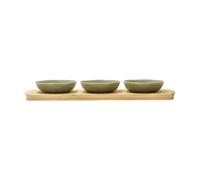 Villa Collection Plateau en bambou Shoku avec 3 bols Pure Green