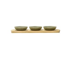 Villa Collection Plateau en bambou Shoku avec 3 bols Pure Green