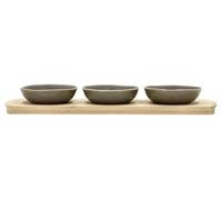 Villa Collection Plateau en bambou Shoku avec 3 bols Warm Brown