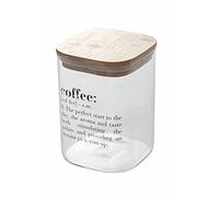 Villa d’Este Home Tivoli Victionary Coffee Bocal en Verre avec Couvercle en Bambou 1 l, capacité : 10 x h. 14,5 cm, Transparent (5907967)
