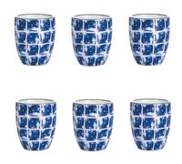 Villa d'Este Home Tivoli 1996 Lot de 6 tasses à café 90 ml en grès, décor géométrique, Confusion