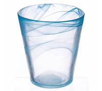 Villa d'Este Home Tivoli 1996 Lot de 6 verres à eau conique 250 ml en verre, surface dégradée, bleu ciel, albâtre