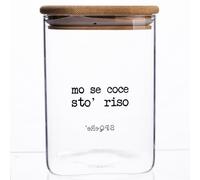 Villa d'Este Home Tivoli 1996 Pot de riz 1 L en verre, couvercle en bambou, S.P.Q.eRe