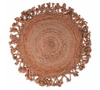 Villa d'Este Home Tivoli 1996 Tapis Rond tressé en Jute avec Franges, Ø90 cm, Simple