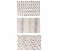 Villa d'Este Home Tivoli Lot de 6 Sets de Table rectangulaires Anti-Taches, Charleston, Assortis, Taille Moyenne