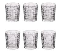Villa d'Este Home Tivoli Lot de 6 verres à eau en verre 275 ml, décor tressé, Cottage