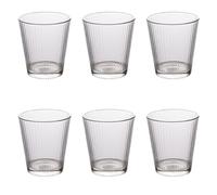 Villa d'Este Home Tivoli Lot de 6 verres à eau en verre 350 ml, motif rayures, Nice