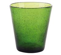 Villa d'Este Home Tivoli Lot de 6 verres à eau vert foncé 330 ml en pâte de verre soufflé, Cancun Satin