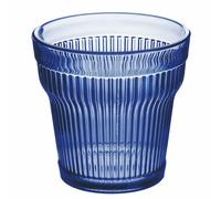 Villa d'Este Home Tivoli Lot de 6 verres en acrylique 300 ml, surface travaillée avec rayures verticales, violet, Fashion Ocean