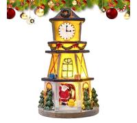 Village de Noël, décoration lumineuse pour maison, villa de Noël | Centre de table décoratif avec tour horloge pour studio, chambre, salon et fenêtre