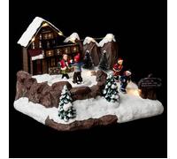 Feeric Lights et Christmas - Village de noël Chalet et Patineur animé 9 LED à Piles