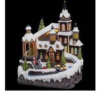 Feeric Lights & Christmas – Village de Noël animé Église et rivière 8 LED avec transfo