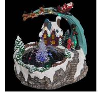 Village lumineux fontaine père Noël et traineau 20 LED - Atmosphera Créateur d'intérieur
