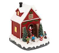 Village de Noël Lumineux Maison Père Noël 21cm Multicolore