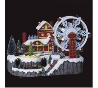 Village lumineux roue du Père Noël 51 LED l.41cm - Atmosphera Créateur d'intérieur