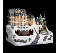 Feeric Lights & Christmas Village de Noël lumineux Toits de Paris & Fontaine 36 LED animé + transfo