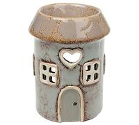 Village Pottery Bougeoir Rond en cramique pour Bougie Chauffe-Plat et Huile Gris