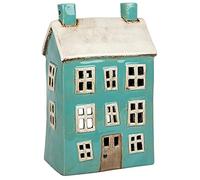 Village Pottery Grand photophore en Forme de Maison Vert d'eau