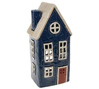 Village Pottery Grande Bougie Chauffe-Plat Motif Cottage Bleu Marine