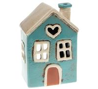 Village Pottery Petit photophore Rose en Forme de cœur pour intérieur ou extérieur - Alternative Chic aux lanternes de Jardin (Bleu Sarcelle)