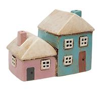Village Pottery Photophore Double Rose et Aqua Houses
