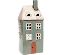 Village Pottery - Photophore en Forme de Maison Haute, Bleus