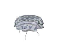 Villages de Provence - Nappe Antitache Ronde - Infroissable et 100% Polyester - Blanc - Ø 160 cm - Lavande Olive - 4/6 Couverts - Intérieur ou Extérieur - Table à Manger, Cuisine ou Jardin