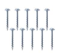 VILLCASE 100 Vis Autotaraudeuses à Trou Oblique, Vis à Bois à Denture Grossière 1-1/4 Pouce, Demi-dent, Fente Carrée et Fendue, Acier au Carbone, Argenté, pour Menuiserie