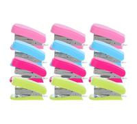 VILLCASE 12 Pièces Mini Agrafeuse de Bureau Compacte pour Usage Scolaire et Professionnel Légère et Facile à Utiliser avec Capacité Standard Agrafes