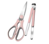 VILLCASE 1ensemble Set de Ciseaux et Pinces de Cuisine Acier Inoxydable pour Barbecue Coupe Précise et Prise Antidérapante Accessoires Multifonctions pour Viande et Légumes pour Extérieur