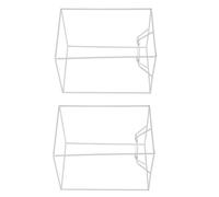 VILLCASE 2 Pièces Abat-jour Carré en Fer Blanc pour Lampe de Table Suspendre, Structure Métallique Trou Intérieur de 4cm, Accessoire Flexible pour Lampe DIY Compatible Douille E27