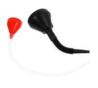VILLCASE 2 Pièces Kit Entonnoir Automobile en Plastique Rouge et Noir, Entonnoir à Essence et Kérosène Portable Bec Flexible, pour Usage Voiture et Maison