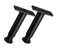 VILLCASE 2 Pièces Pieds de Meuble Réglables en Plastique Noir pour Canapé et Lit, Robustes et Faciles à Installer, Hauteur Ajustable de 18cm à 34cm, Support pour Cadre de Lit