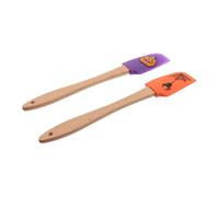 VILLCASE 2 Pièces Spatule à Crème en Silicone avec Manche en Bois, Design Classique D'halloween, Facile à Manipuler, pour Ustensiles de Pâtisserie et Cuisine à Domicile