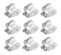 VILLCASE 20pcs Roue coulissante pour rideaux en Métal et Plastique, Crochet coulissant pour rideau Argenté, Fixation Rideau, Défilement Doux pour la Maison