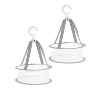 VILLCASE 2pcs Filet de Séchage Suspendu pour Éponges et Pinceaux de Maquillage, Léger et Facile à Accrocher, pour Voyage et Coiffeuse, en Tissu Gris