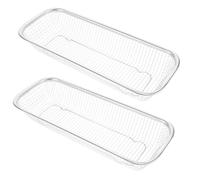 VILLCASE 2pièces Panier Inox pour Évier Acier Inoxydable Résistant Corrosion Rangement Ustensiles et Rangement Couverts Panier Rectangulaire Multifonction pour Cuisine Organisateur