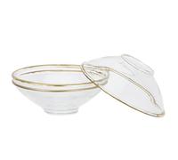 VILLCASE 3 Pièces Anneaux en Verre Doré pour Porte-Bougies, Anti-Goutte | Récupérateur de Cire Réutilisable, Forme Anneau, pour Tables de Dîner et Usages Professionnels