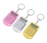 VILLCASE 3 Pièces Calculatrice Mini Électronique Porte-clés en Plastique avec Écran Clair, Style Unique, pour Bureau et Étudiants, Portable et Polyvalente