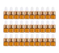 VILLCASE 30 Pcs Mini Flacon Compte-gouttes Verre 1ml Conteneur Distributeur Portable pour Huiles Essentielles
